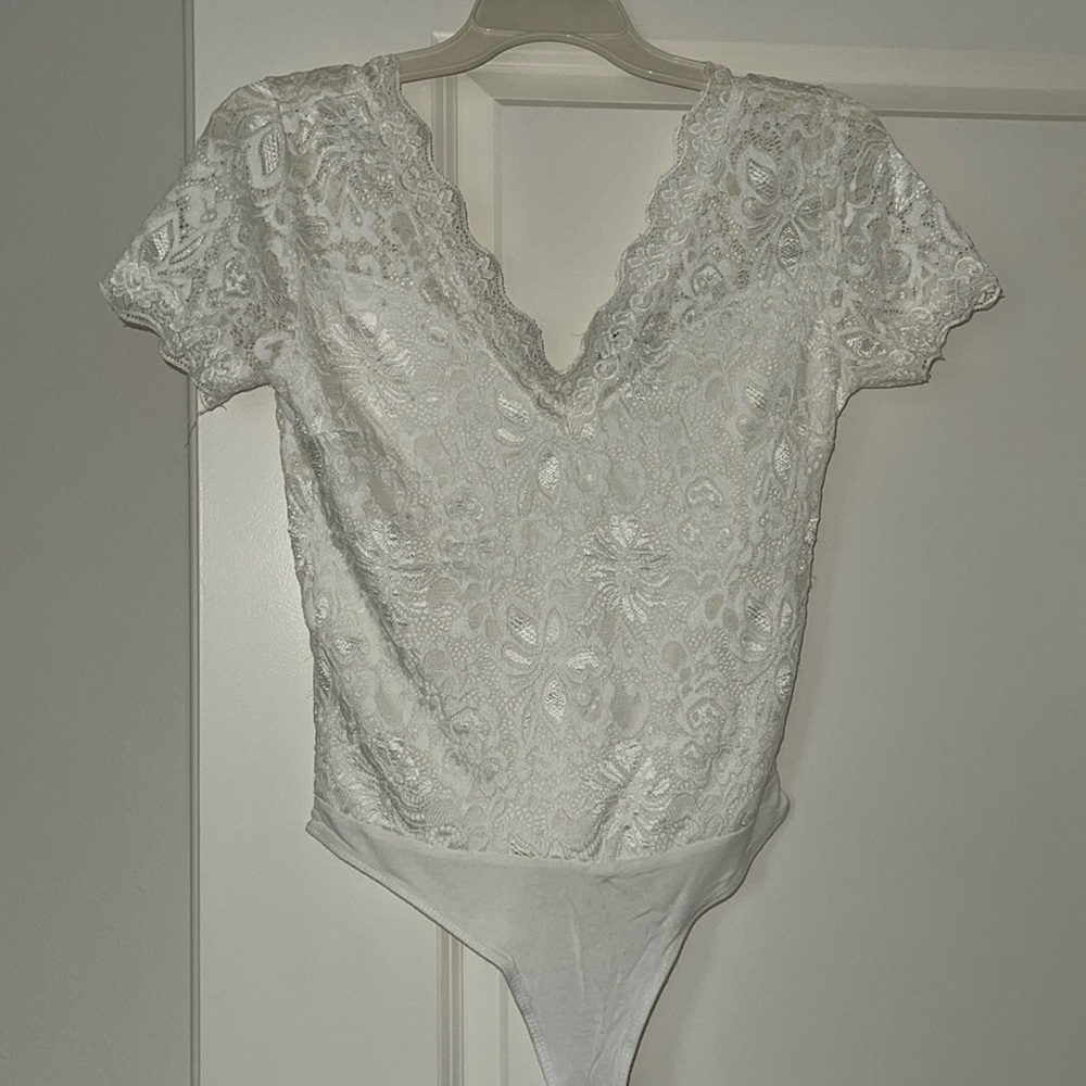 White lace bodysuit